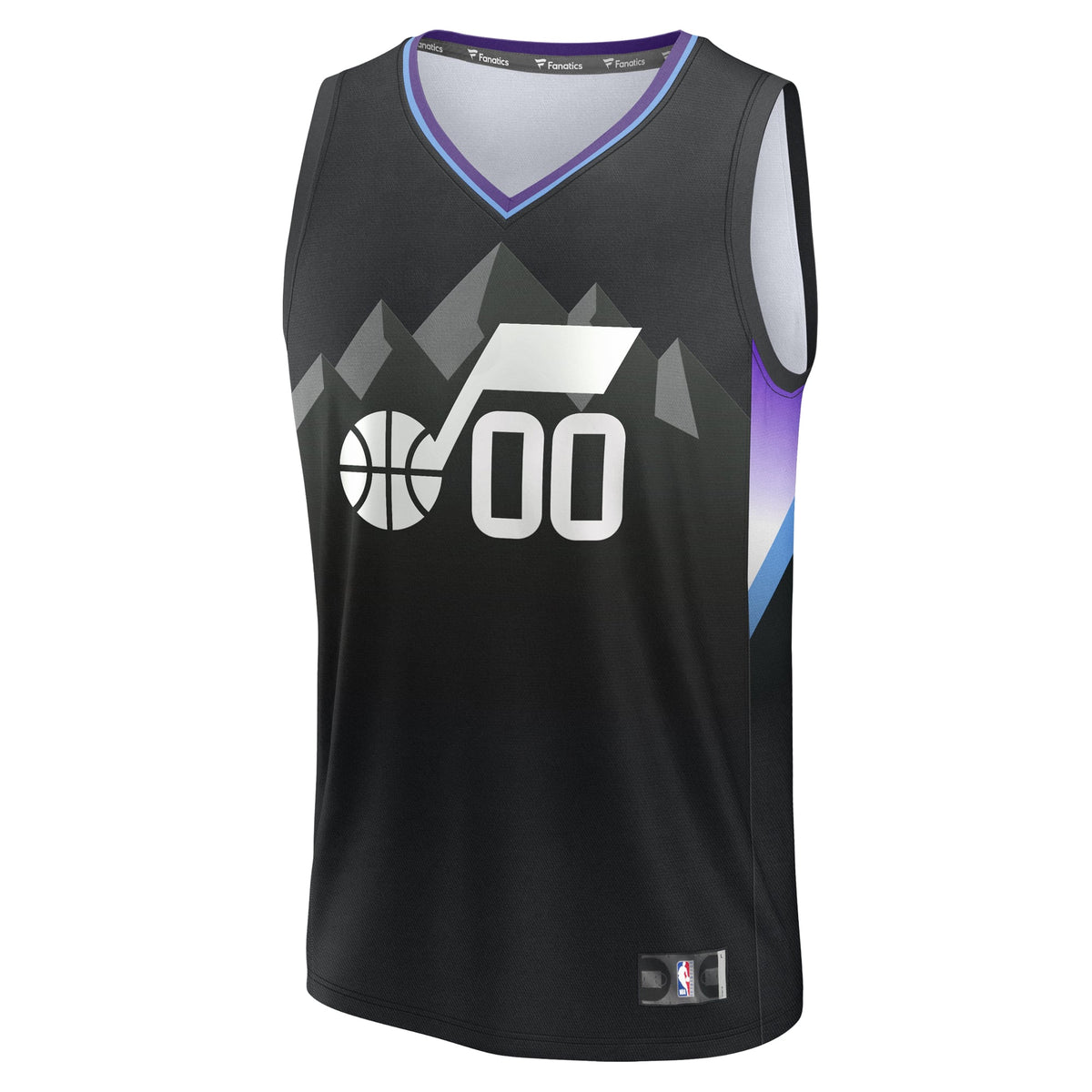 Youth Utah Jazz Fanatics Black Fast Break Custom Replica Jersey - Statement Edition product image 3, provided for visual