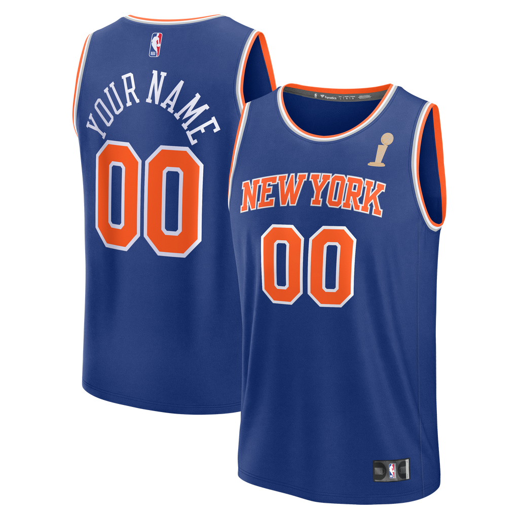 Youth New York Knicks Fanatics Blue 2026 NBA Finals Fast Break Custom Jersey - Icon Edition product image 2, provided for