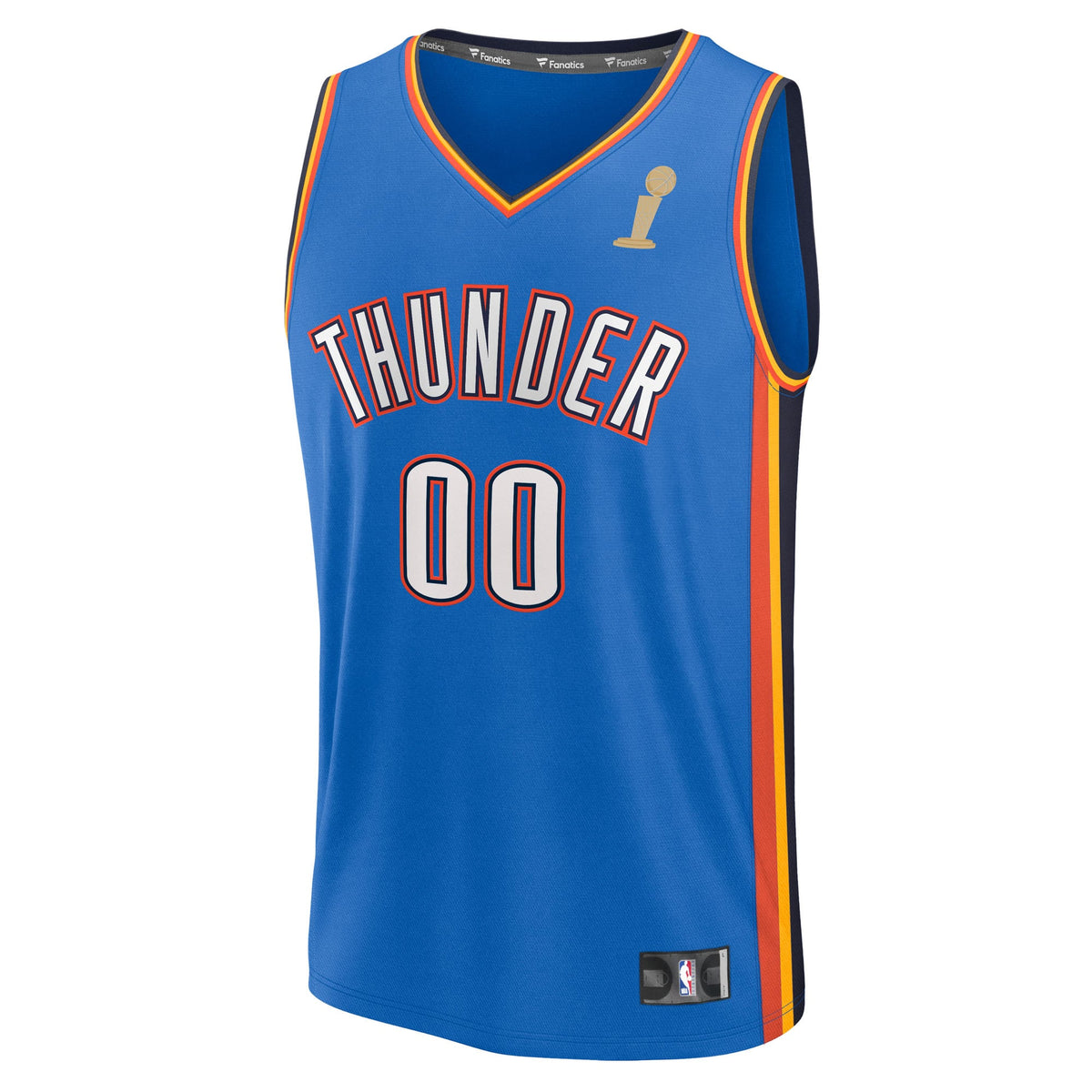 Youth Oklahoma City Thunder Fanatics Blue 2025 NBA Finals Champions Fast Break Replica Custom Jersey - Icon Edition product