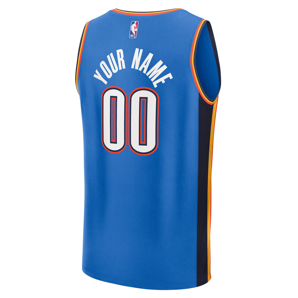 Youth Oklahoma City Thunder Fanatics Blue 2025 NBA Finals Champions Fast Break Replica Custom Jersey - Icon Edition product
