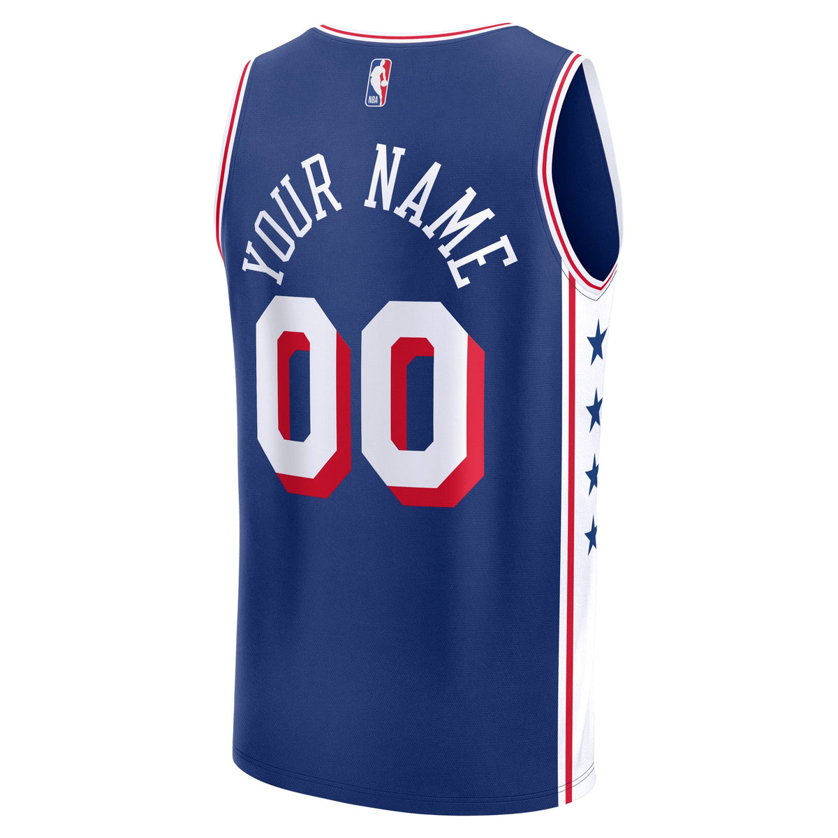 Youth Philadelphia 76ers Fanatics Blue Fast Break Custom Replica Jersey - Icon Edition product image 4, provided for visual