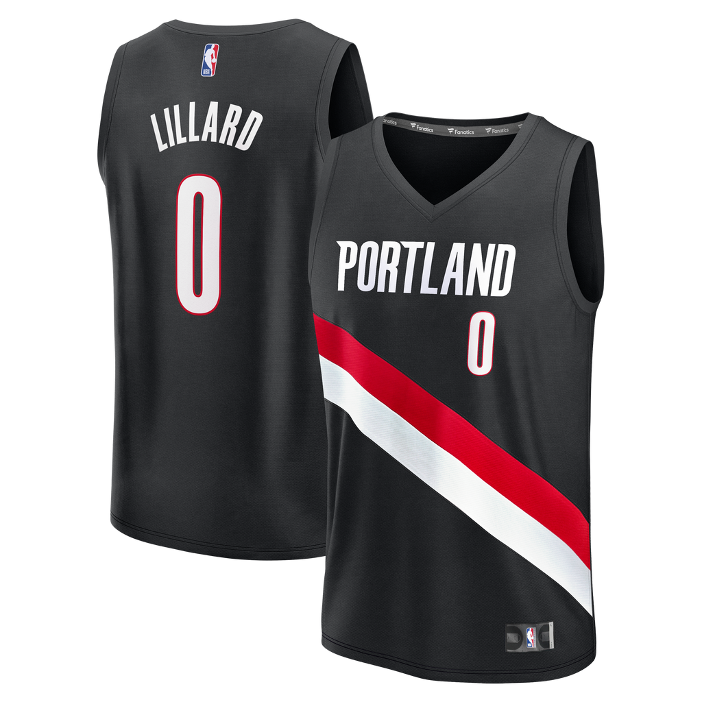 Youth Portland Trail Blazers Damian Lillard Fanatics Black Fast Break Replica Jersey - Icon Edition product image 2,