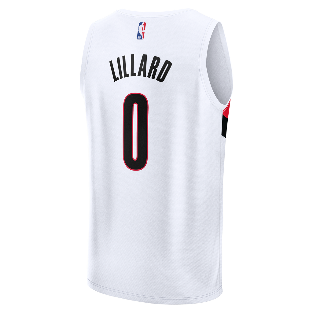 Youth Portland Trail Blazers Damian Lillard Fanatics White Fast Break Replica Jersey - Association Edition product image 4,