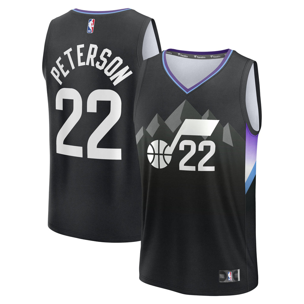 Youth Utah Jazz Darryn Peterson Fanatics Black Fast Break Replica Jersey - Statement Edition product image 1, provided for