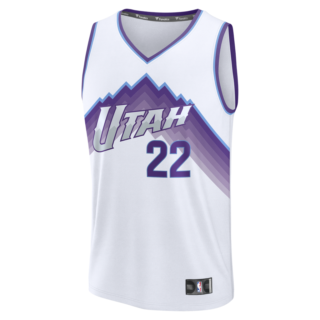 Youth Utah Jazz Darryn Peterson Fanatics White Fast Break Replica Jersey - Association Edition product image 3, provided for