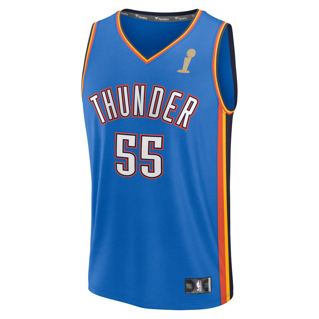 Youth Oklahoma City Thunder Isaiah Hartenstein Fanatics Blue 2025 NBA Finals Champions Fast Break Replica Player Jersey -
