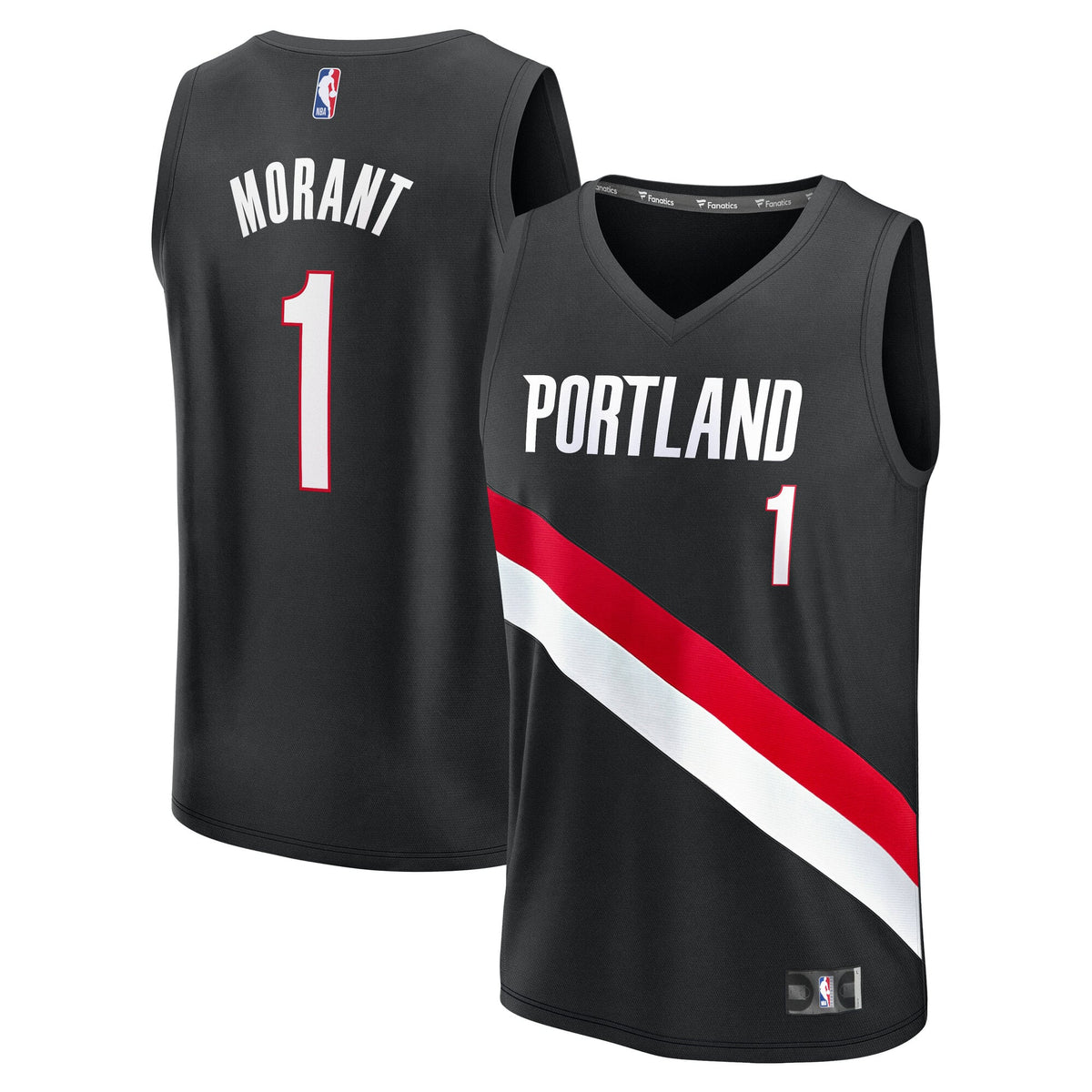 Youth Portland Trail Blazers Ja Morant Fanatics Black Fast Break Replica Jersey - Icon Edition product image 1, provided for