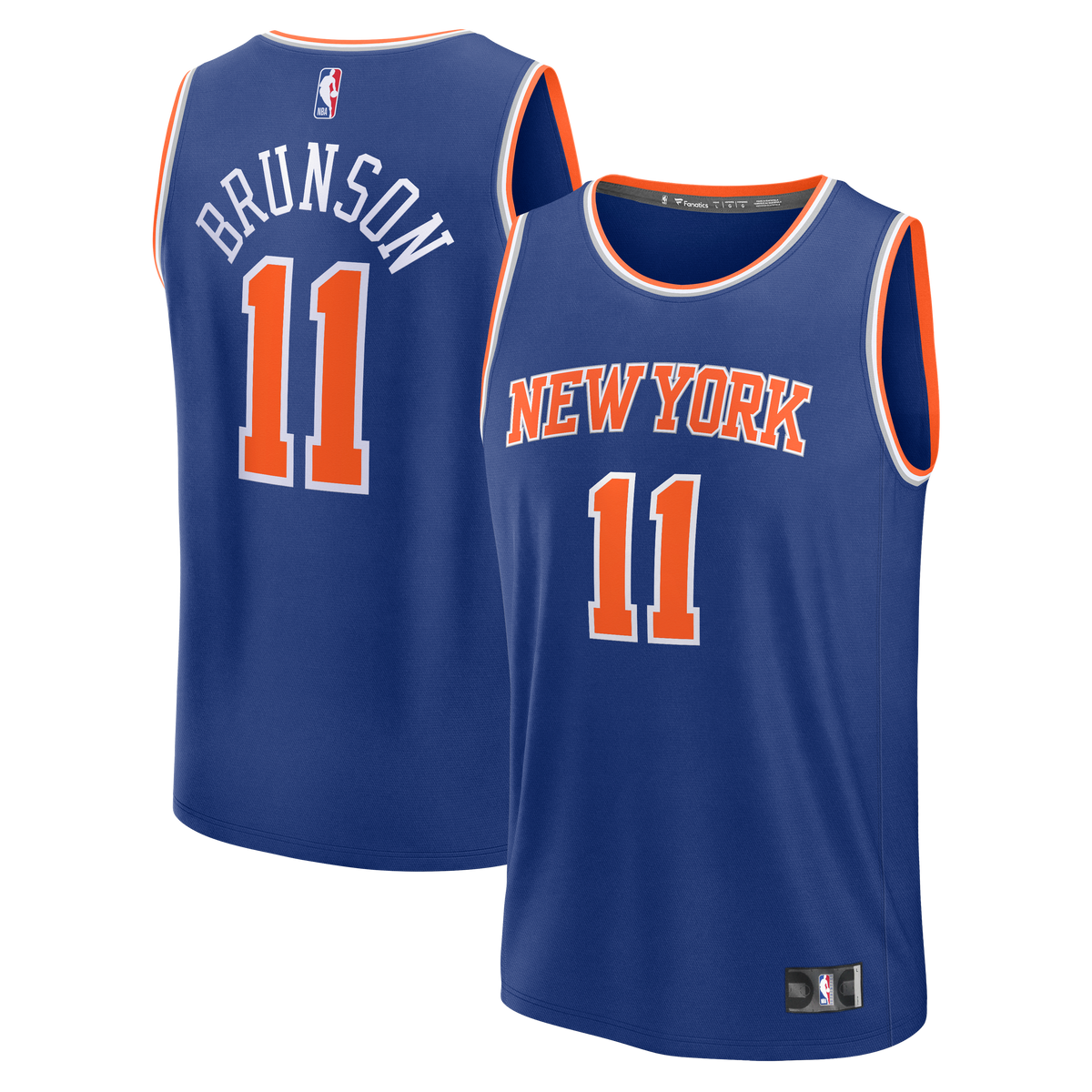 Youth New York Knicks Jalen Brunson Fanatics Blue Fast Break Replica Player Jersey - Icon Edition product image 2, provided