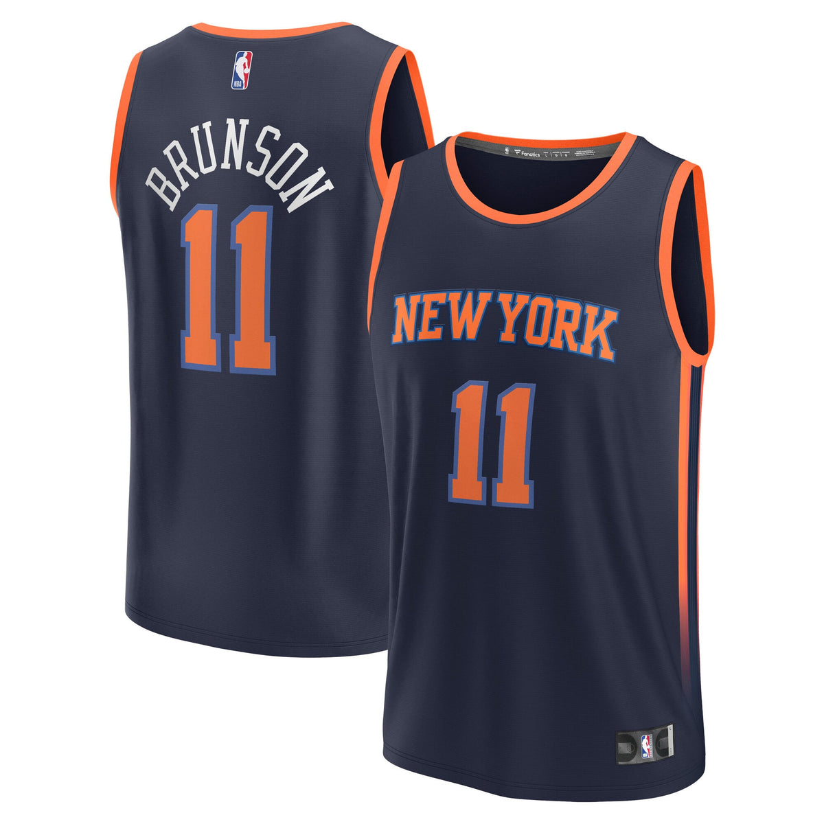 Youth New York Knicks Jalen Brunson Fanatics Navy Fast Break Replica Player Jersey - Statement Edition product image 1,