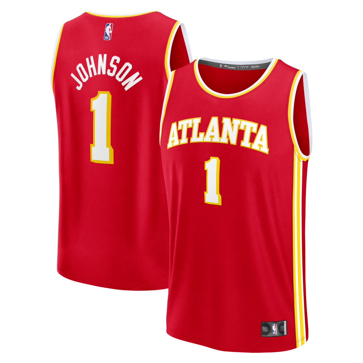 Youth Atlanta Hawks Jalen Johnson Fanatics Red Fast Break Jersey - Icon Edition product image 2, provided for visual