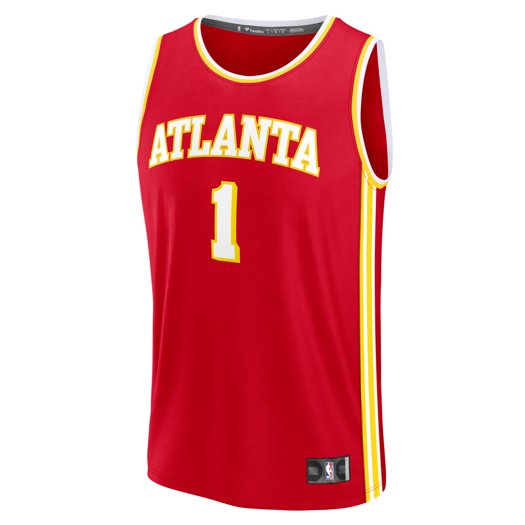 Youth Atlanta Hawks Jalen Johnson Fanatics Red Fast Break Jersey - Icon Edition product image 3, provided for visual