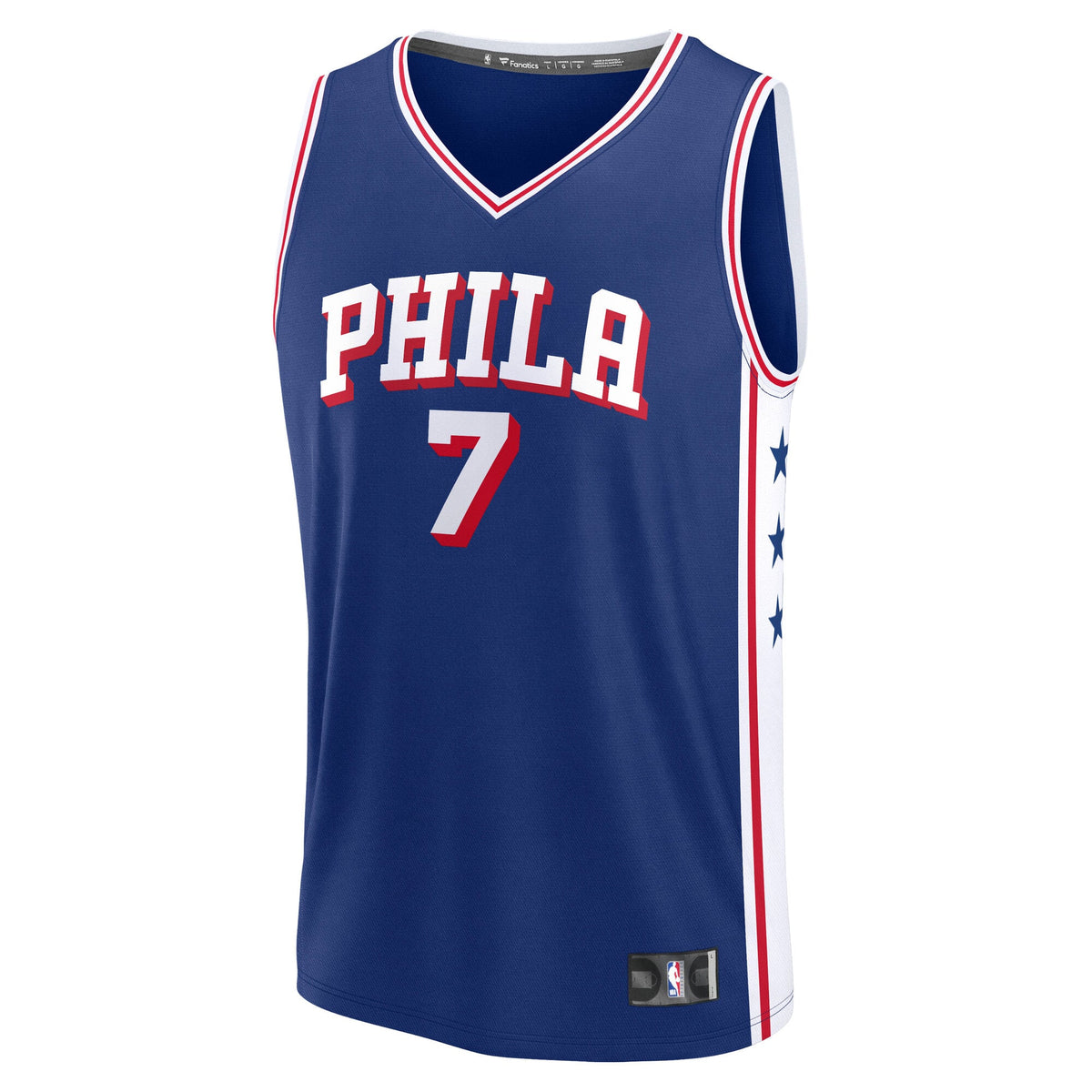Youth Philadelphia 76ers Jaylen Brown Fanatics Royal Fast Break Replica Jersey - Icon Edition product image 3, provided for