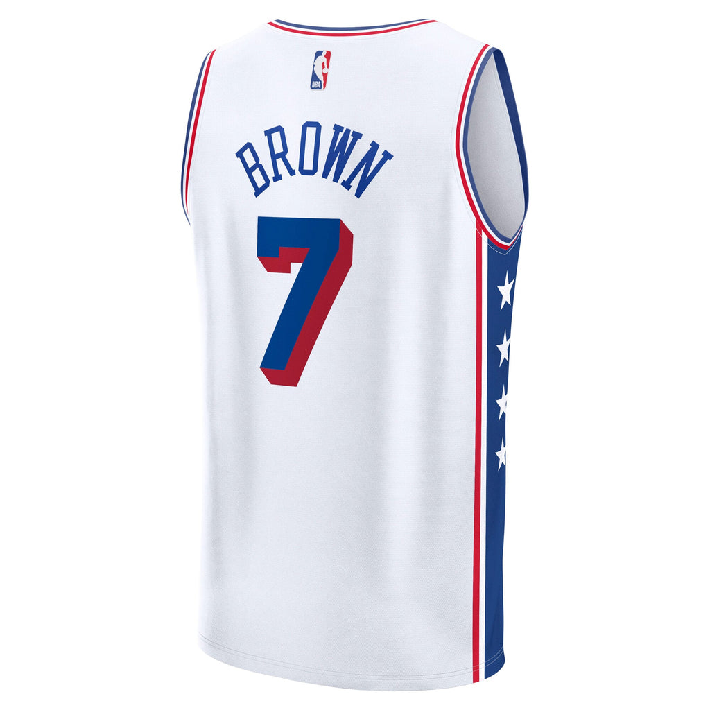 Youth Philadelphia 76ers Jaylen Brown Fanatics White Fast Break Replica Jersey - Association Edition product image 4,