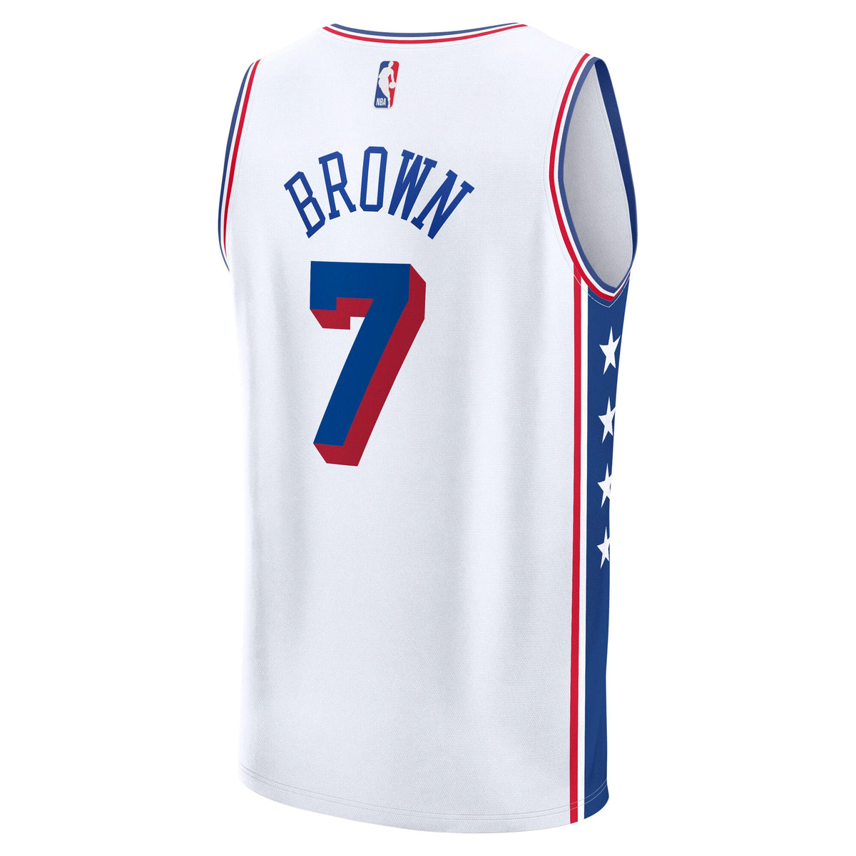 Youth Philadelphia 76ers Jaylen Brown Fanatics White Fast Break Replica Jersey - Association Edition product image 4,