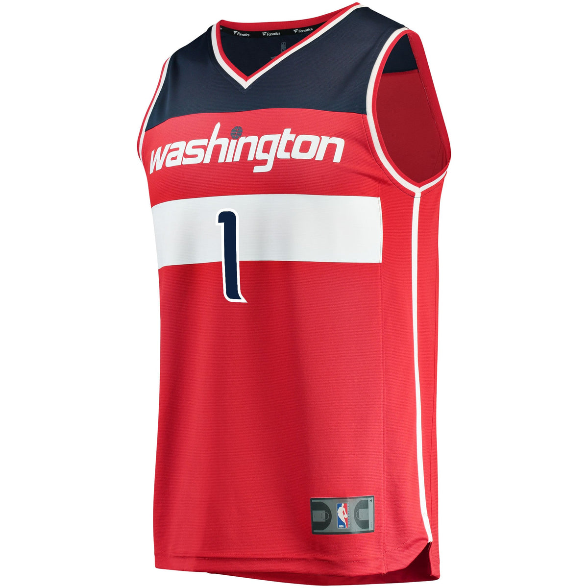 Youth Washington Wizards Johnny Davis Fanatics Red Fast Break Replica Jersey - Icon Edition product image 3, provided for