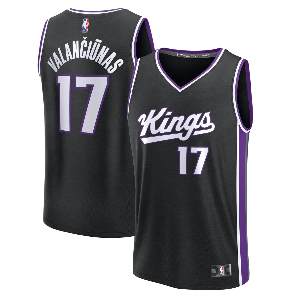 Youth Sacramento Kings Jonas Valančiūnas Fanatics Black Fast Break Replica Player Jersey - Icon Edition product image 2,