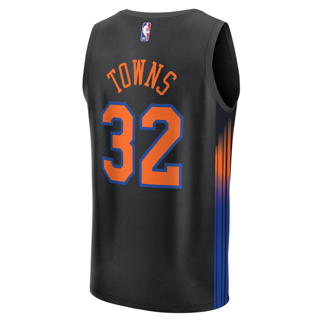 Youth New York Knicks Karl-Anthony Towns Fanatics Black Fast Break Jersey - Statement Edition product image 4, provided for