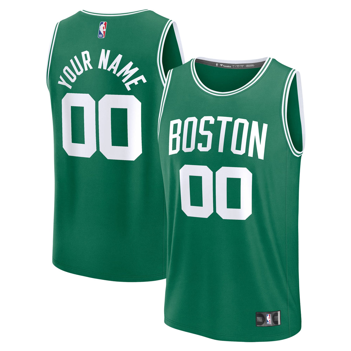 Youth Boston Celtics Fanatics Kelly Green Fast Break Custom Replica Jersey - Icon Edition product image 2, provided for
