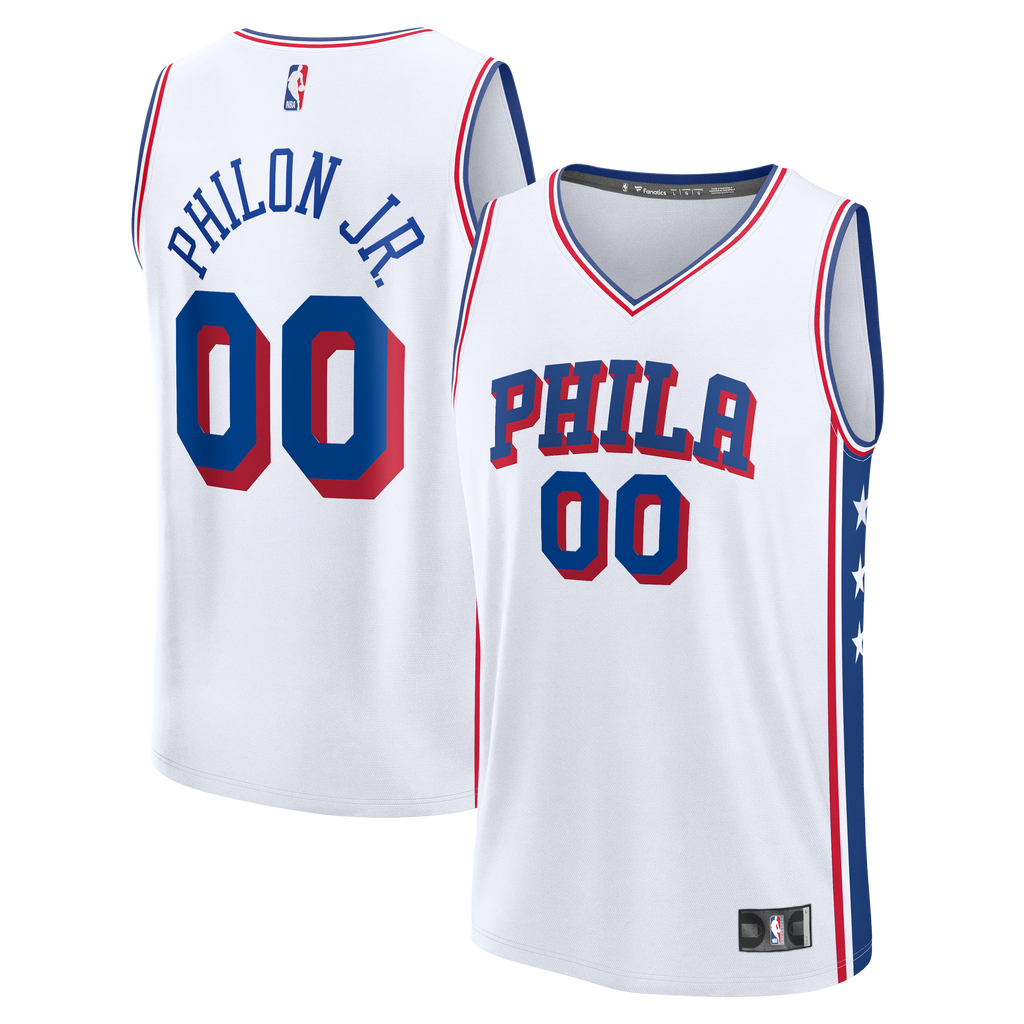 Youth Philadelphia 76ers Labaron Philon Jr. Fanatics White Fast Break Replica Jersey - Association Edition product image 2,