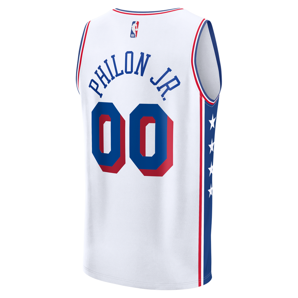 Youth Philadelphia 76ers Labaron Philon Jr. Fanatics White Fast Break Replica Jersey - Association Edition product image 4,