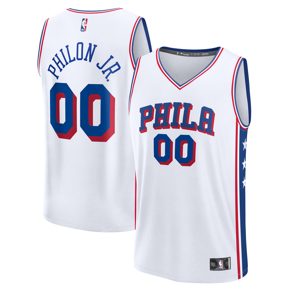 Youth Philadelphia 76ers Labaron Philon Jr. Fanatics White Fast Break Replica Jersey - Association Edition product image 1,