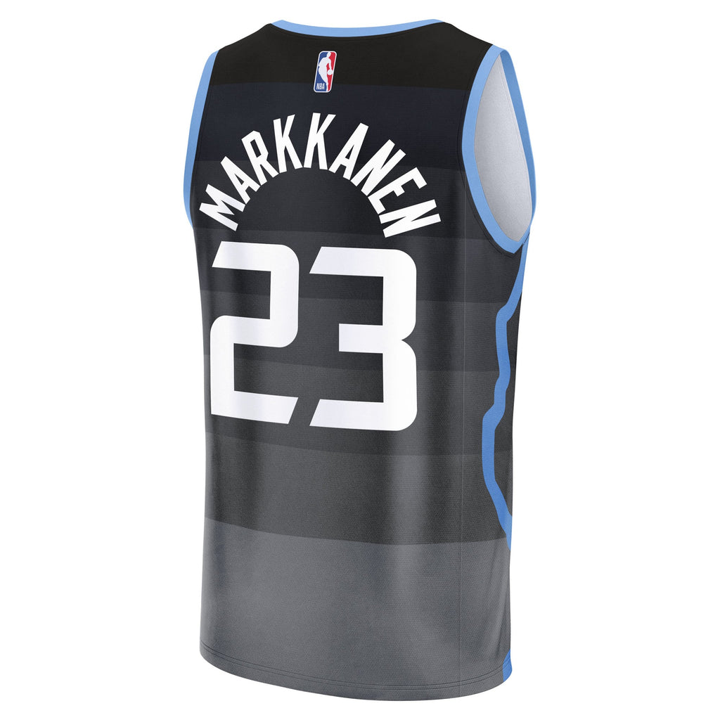 Youth Utah Jazz Lauri Markkanen Fanatics Black Fast Break Jersey - City Edition product image 4, provided for visual