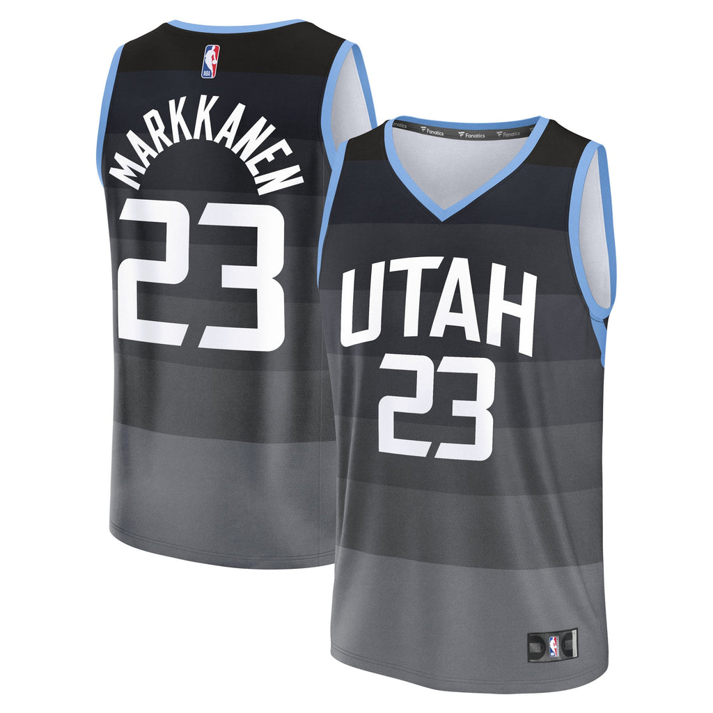 Youth Utah Jazz Lauri Markkanen Fanatics Black Fast Break Jersey - City Edition product image 1, provided for visual