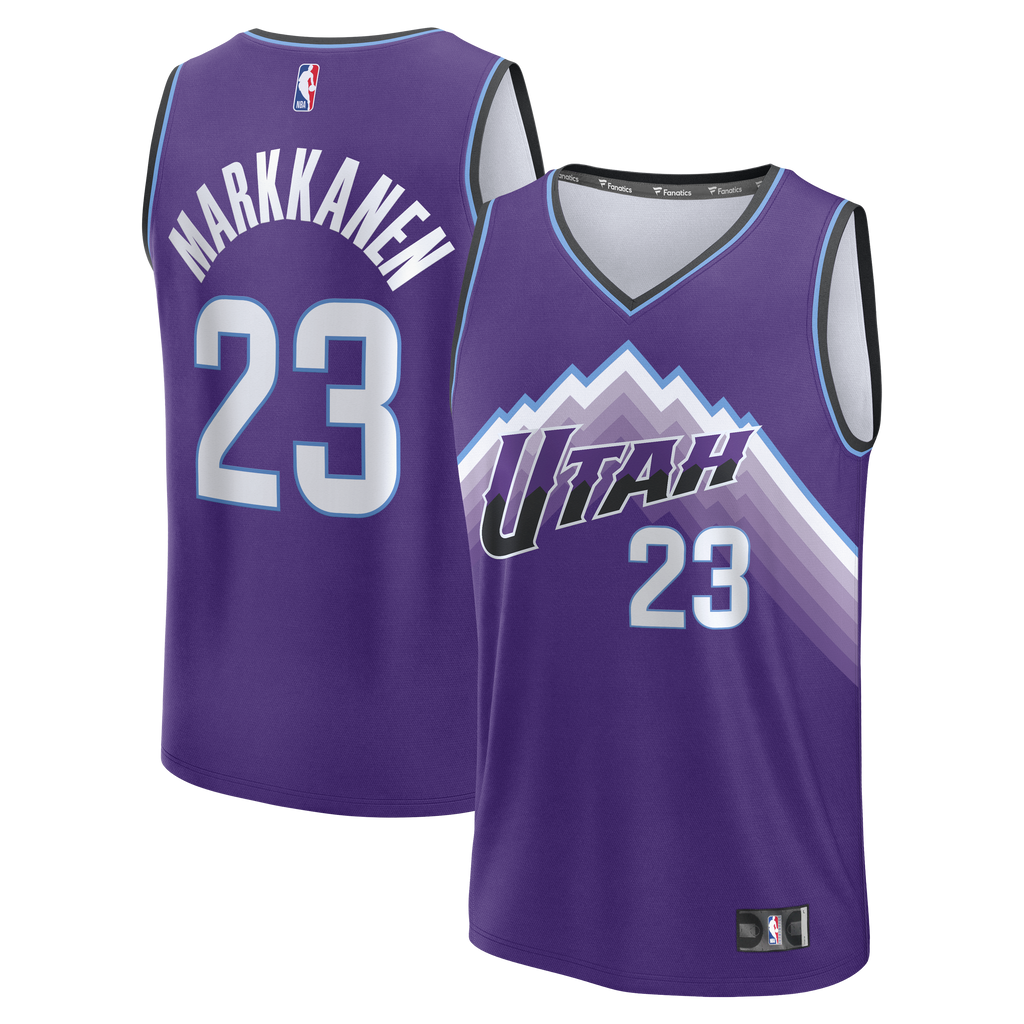 Youth Utah Jazz Lauri Markkanen Fanatics Purple Fast Break Replica Jersey - Icon Edition product image 2, provided for