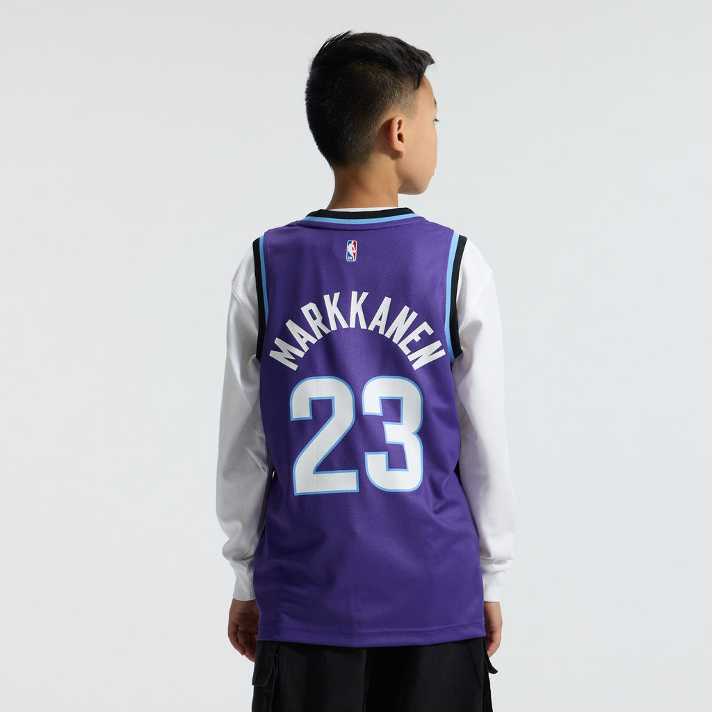 Youth Utah Jazz Lauri Markkanen Fanatics Purple Fast Break Replica Jersey - Icon Edition product image 4, provided for
