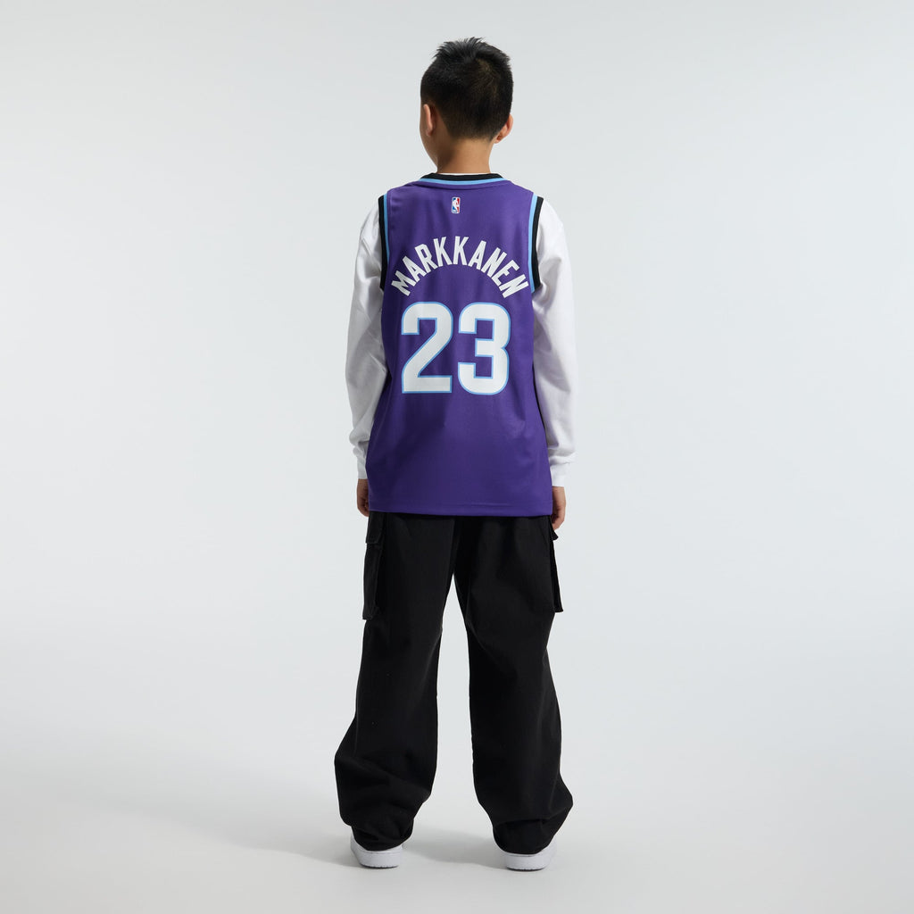 Youth Utah Jazz Lauri Markkanen Fanatics Purple Fast Break Replica Jersey - Icon Edition product image 6, provided for
