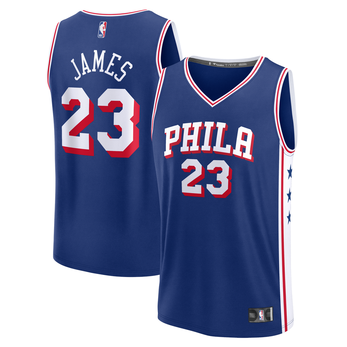 Youth Philadelphia 76ers LeBron James Fanatics Royal Fast Break Jersey - Icon Edition product image 2, provided for visual