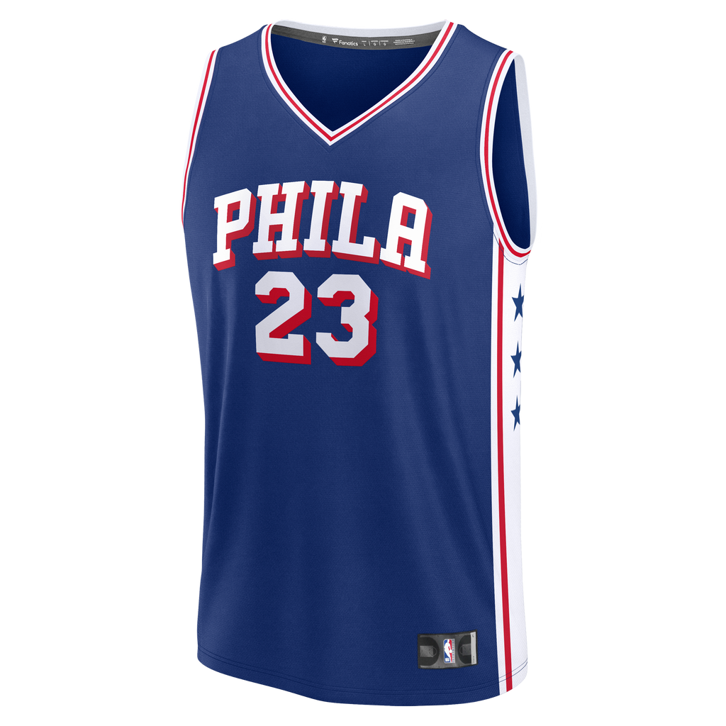 Youth Philadelphia 76ers LeBron James Fanatics Royal Fast Break Jersey - Icon Edition product image 3, provided for visual