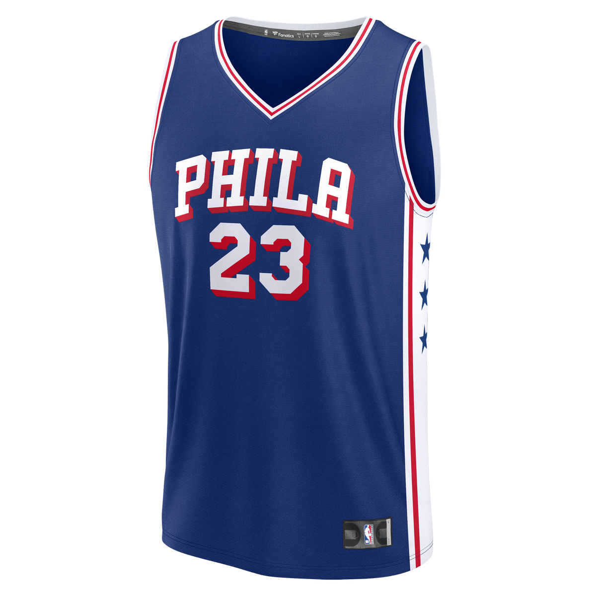 Youth Philadelphia 76ers LeBron James Fanatics Royal Fast Break Jersey - Icon Edition product image 3, provided for visual