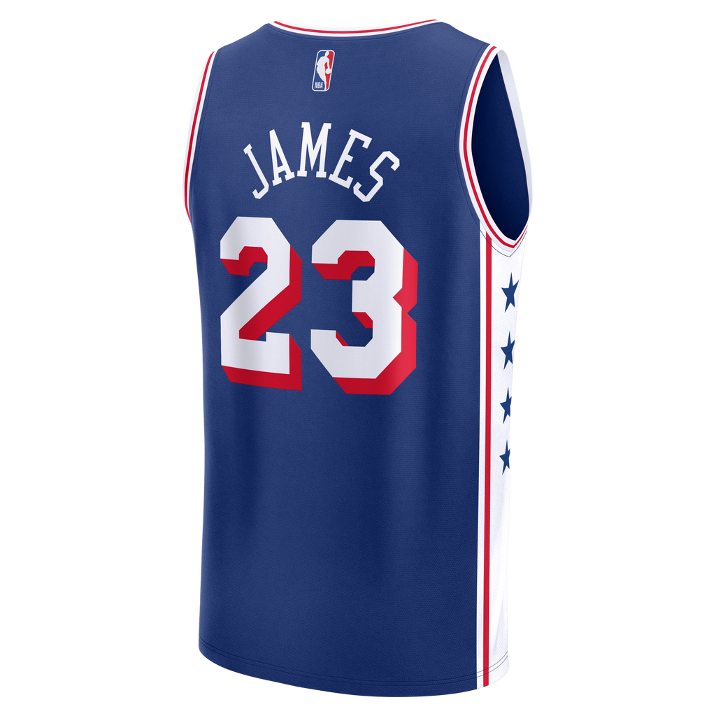 Youth Philadelphia 76ers LeBron James Fanatics Royal Fast Break Jersey - Icon Edition product image 4, provided for visual