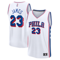 Youth Philadelphia 76ers LeBron James Fanatics White Fast Break Jersey - Association Edition product image 1, provided for