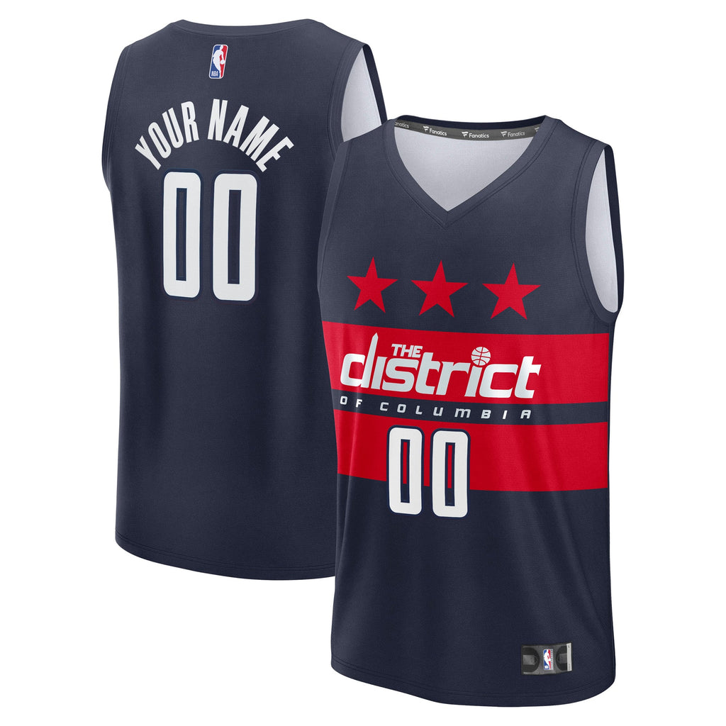 Youth Washington Wizards Fanatics Navy Fast Break Custom Replica Jersey - Statement Edition product image 1, provided for