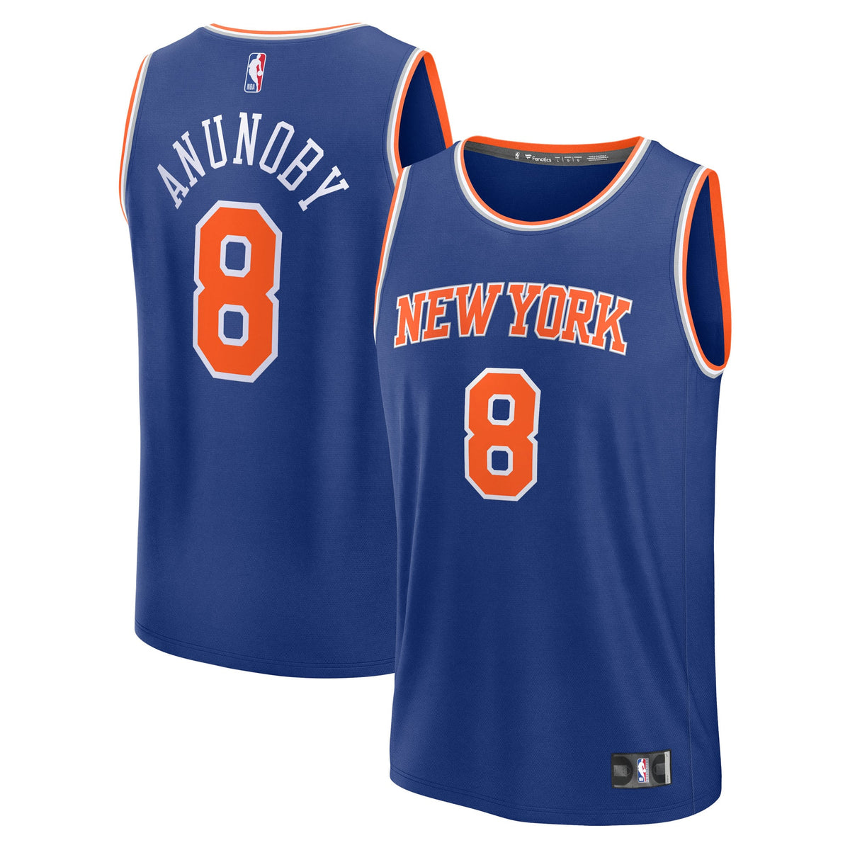 Youth New York Knicks OG Anunoby Fanatics Blue Fast Break Replica Player Jersey - Icon Edition product image 1, provided for