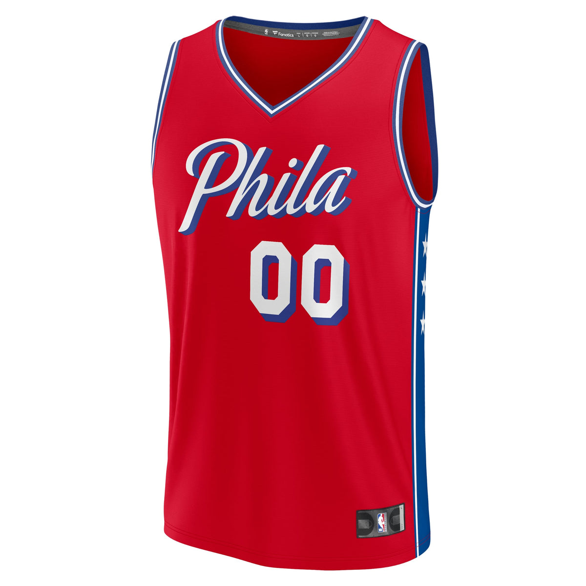 Youth Philadelphia 76ers Fanatics Red Fast Break Replica Custom Jersey - Statement Edition product image 3, provided for