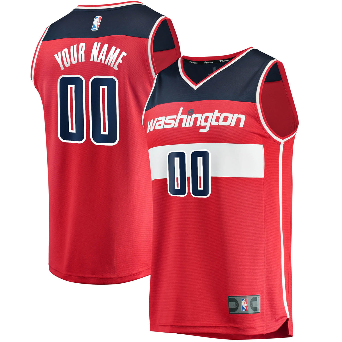 Youth Washington Wizards Fanatics Red Fast Break Custom Replica Jersey - Icon Edition product image 2, provided for visual
