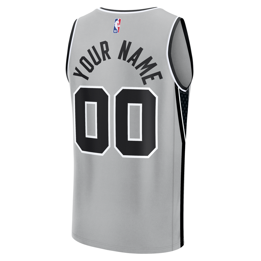 Youth San Antonio Spurs Fanatics Silver Fast Break Custom Jersey - Statement Edition product image 4, provided for visual