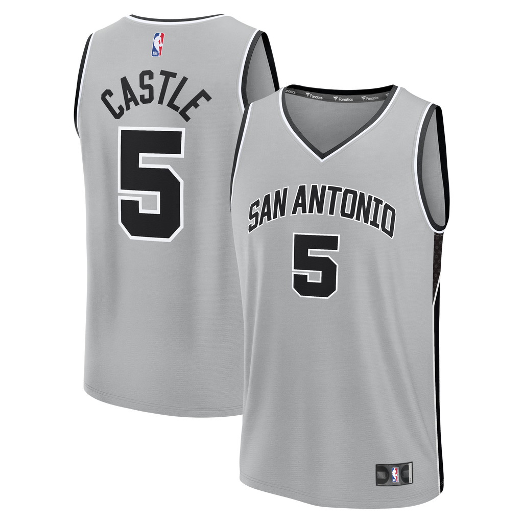 Youth San Antonio Spurs Stephon Castle Fanatics Silver Fast Break Jersey - Statement Edition product image 2, provided for