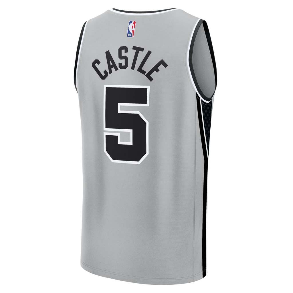 Youth San Antonio Spurs Stephon Castle Fanatics Silver Fast Break Jersey - Statement Edition product image 4, provided for