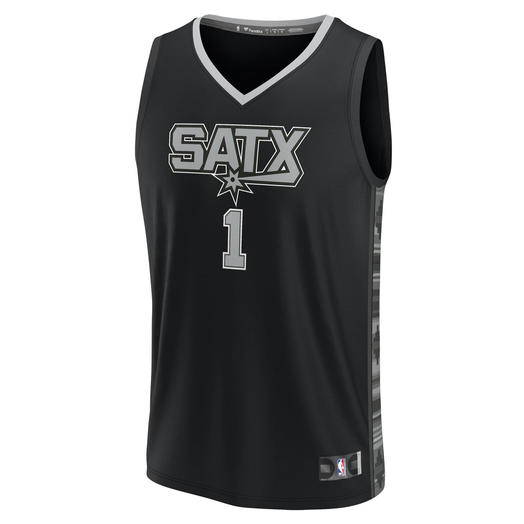 Youth San Antonio Spurs Victor Wembanyama Fanatics Black Fast Break Player Jersey - Statement Edition product image 3,