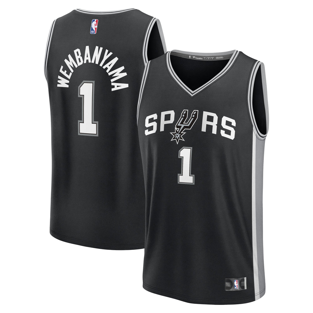 Youth San Antonio Spurs Victor Wembanyama Fanatics Black Fast Break Replica Player Jersey - Icon Edition product image 1,