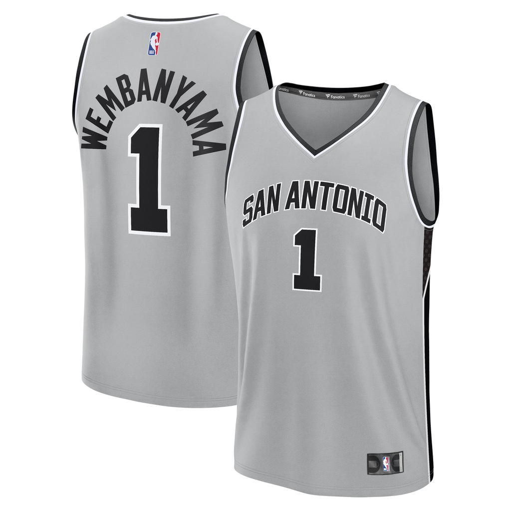 Youth San Antonio Spurs Victor Wembanyama Fanatics Silver Fast Break Jersey - Statement Edition product image 1, provided