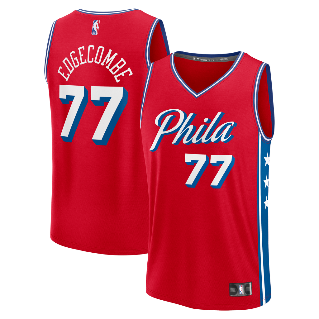 Youth Philadelphia 76ers VJ Edgecombe Fanatics Red Fast Break Replica Jersey - Statement Edition product image 2, provided