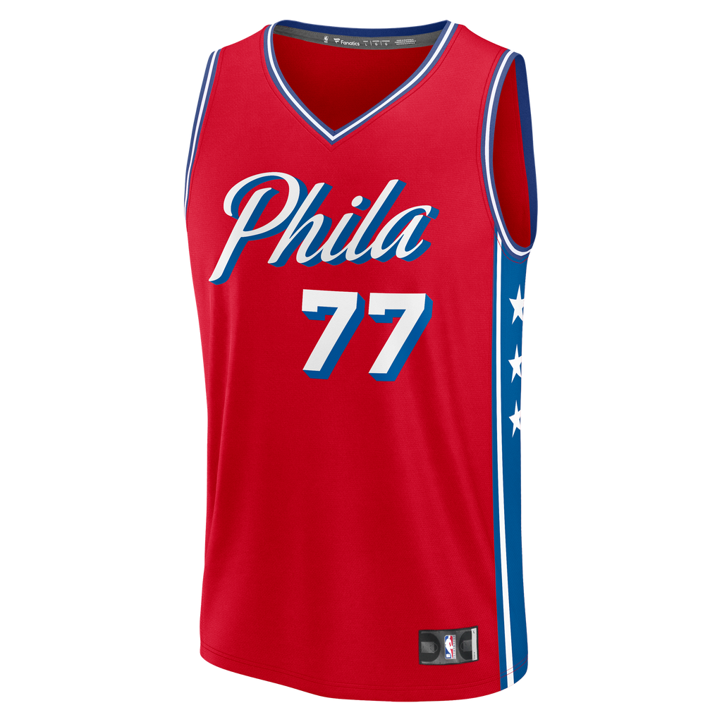 Youth Philadelphia 76ers VJ Edgecombe Fanatics Red Fast Break Replica Jersey - Statement Edition product image 3, provided