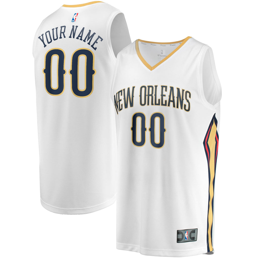 Youth New Orleans Pelicans Fanatics White Fast Break Replica Custom Jersey - Association Edition product image 2, provided