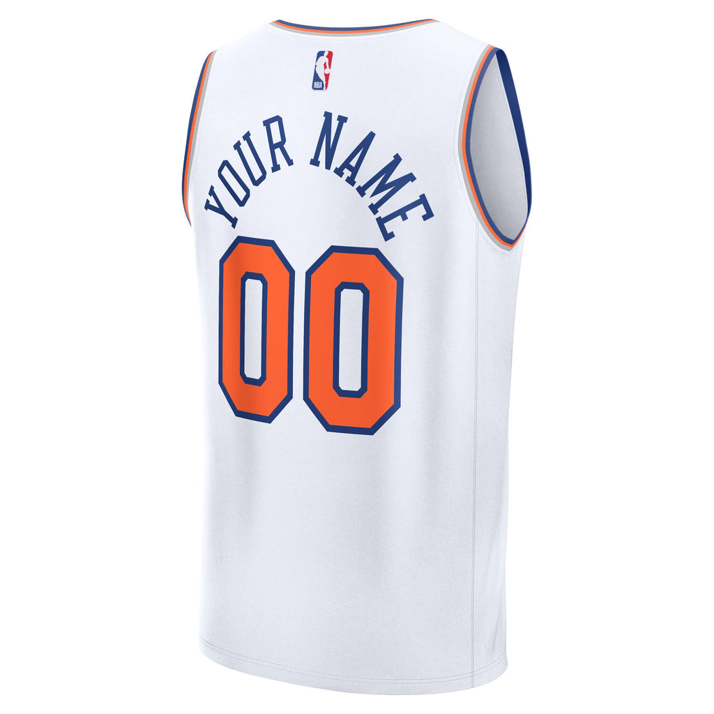 Youth New York Knicks Fanatics White Fast Break Custom Jersey - Association Edition product image 4, provided for visual