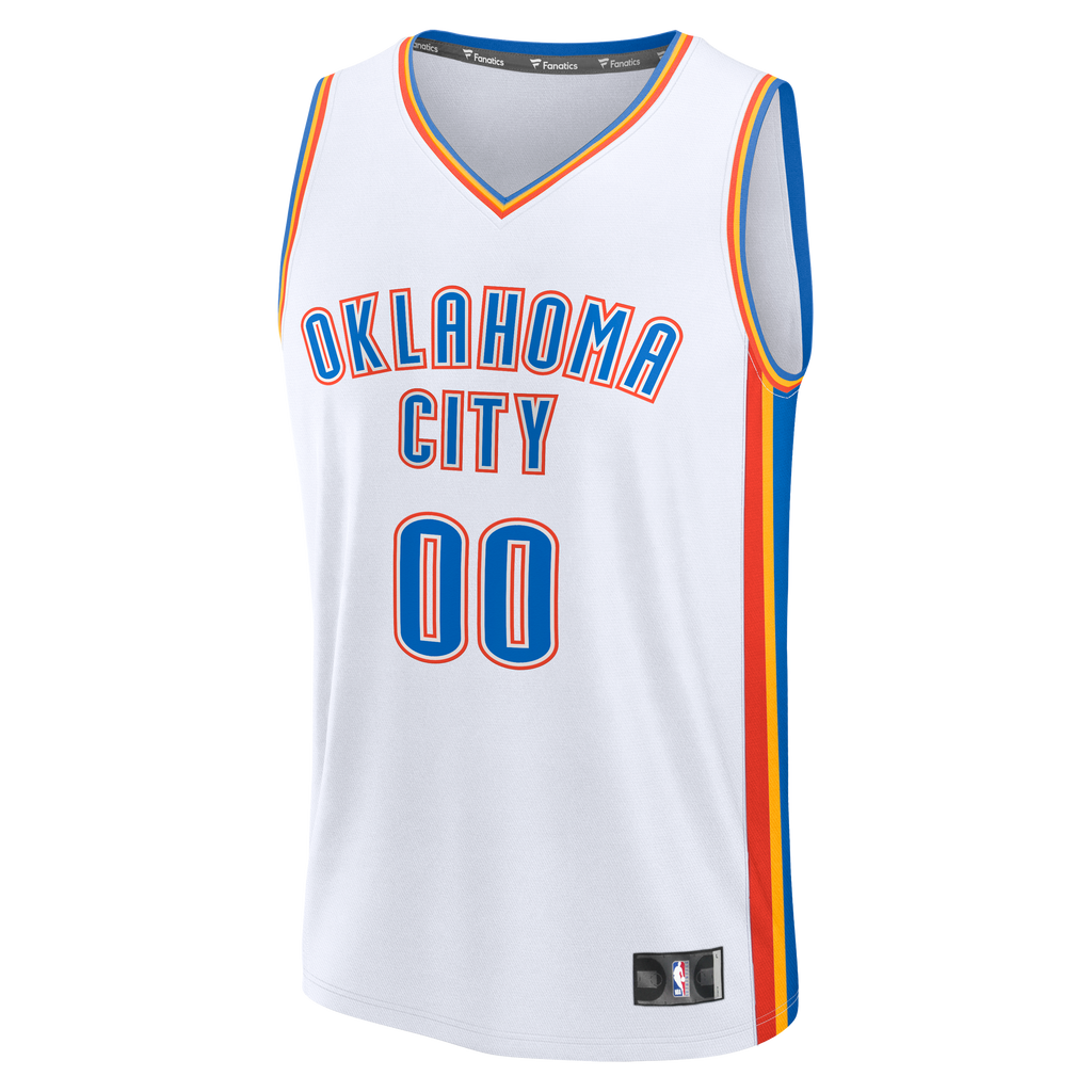 Youth Oklahoma City Thunder Fanatics White Fast Break Custom Jersey - Association Edition product image 3, provided for